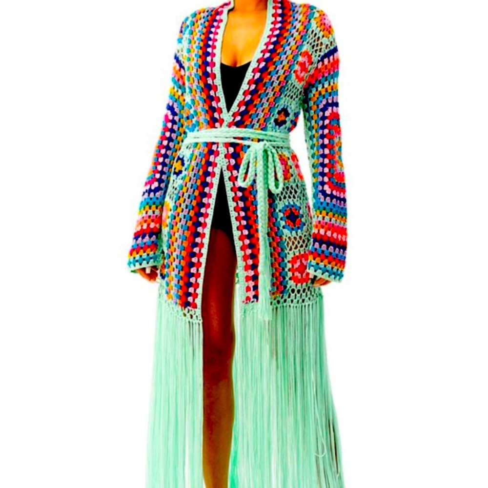COPY - Mint Crochet Maxi Cardigan